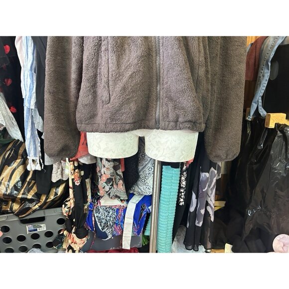 The North Face Chocolate Brown Fleece Women's Sz M Full Zip Pockets Logo Jacket - Picture 2 of 13